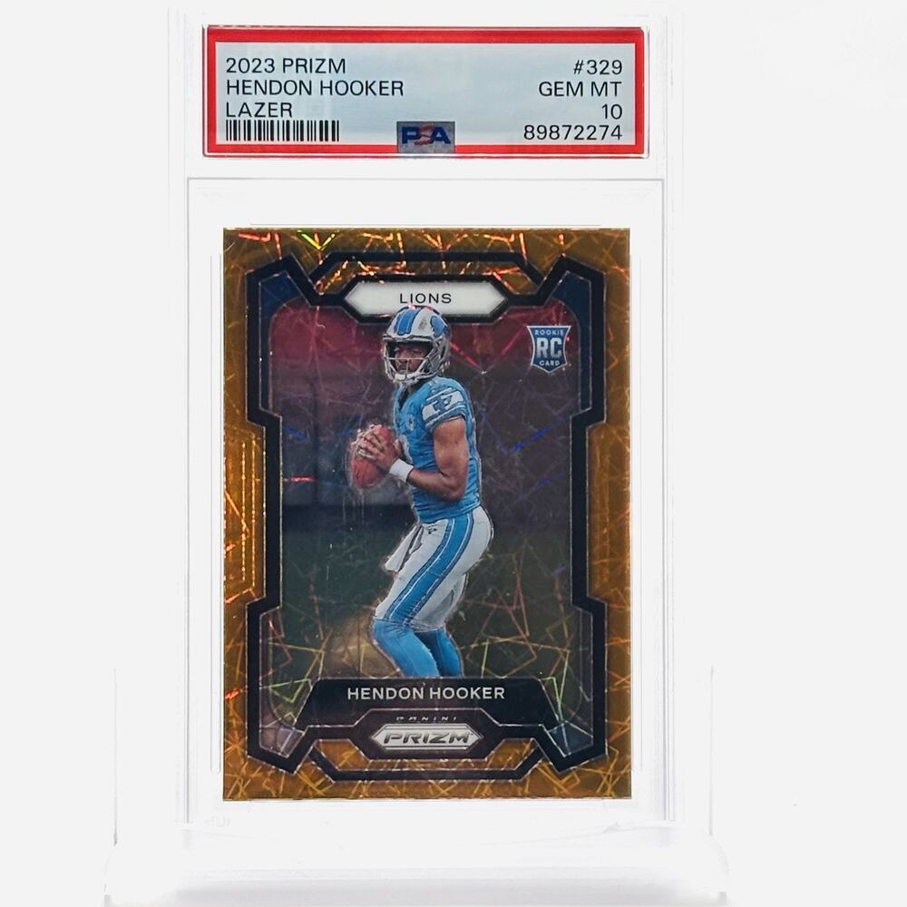 2023 Prizm Hendon Hooker Orange Lazer Prizm Rookie RC #329 PSA 10 Lions